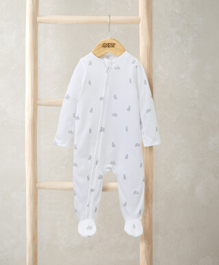 لباس قطعة واحدة بسحاب ونقشة أرنب لباس قطعة واحدة بسحاب ونقشة أرنب