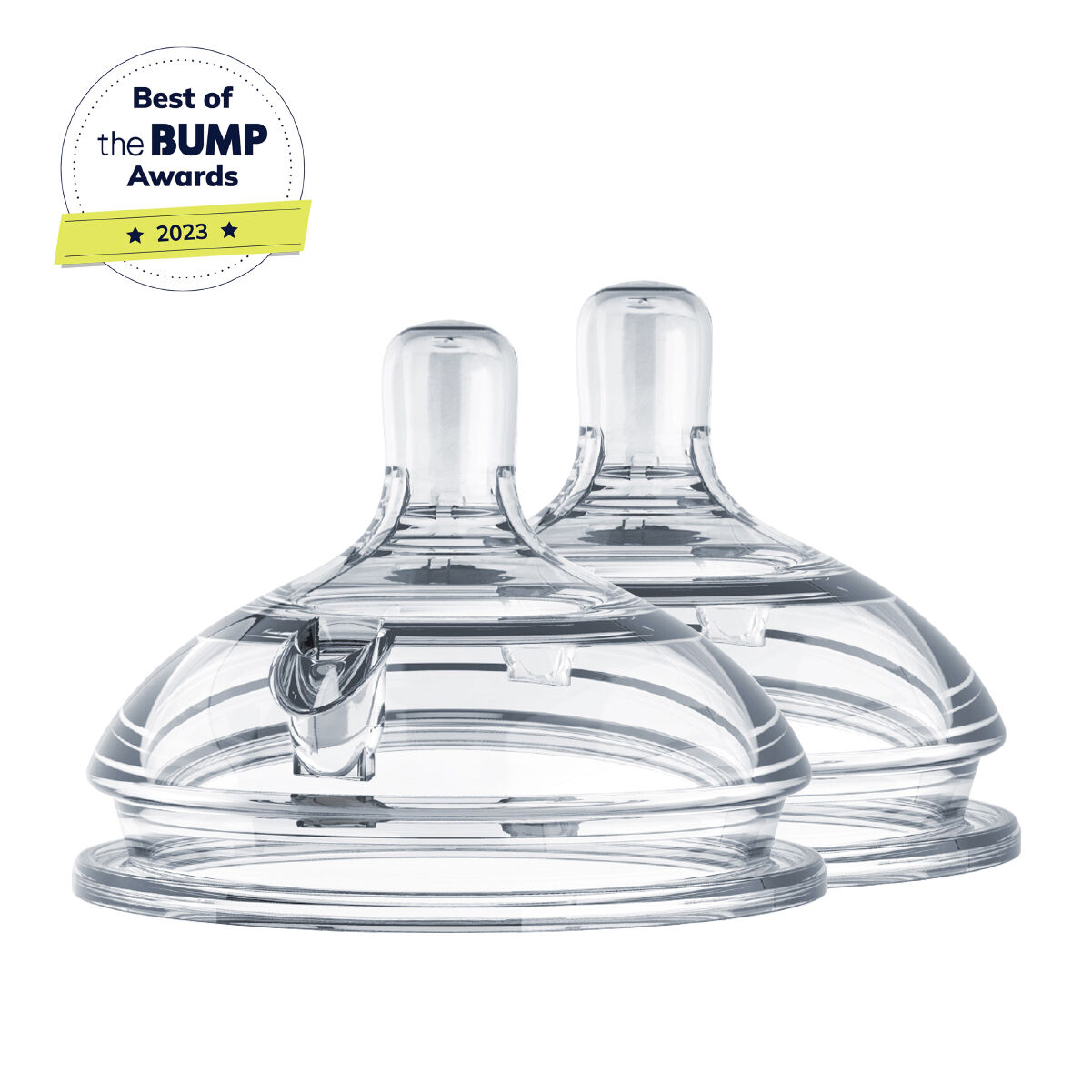 مجموعة حلمات كوموتومو شفافة ناتشورال تيت (تدفق متنوع) شفافة سيليكون، قطعتان  image number 1