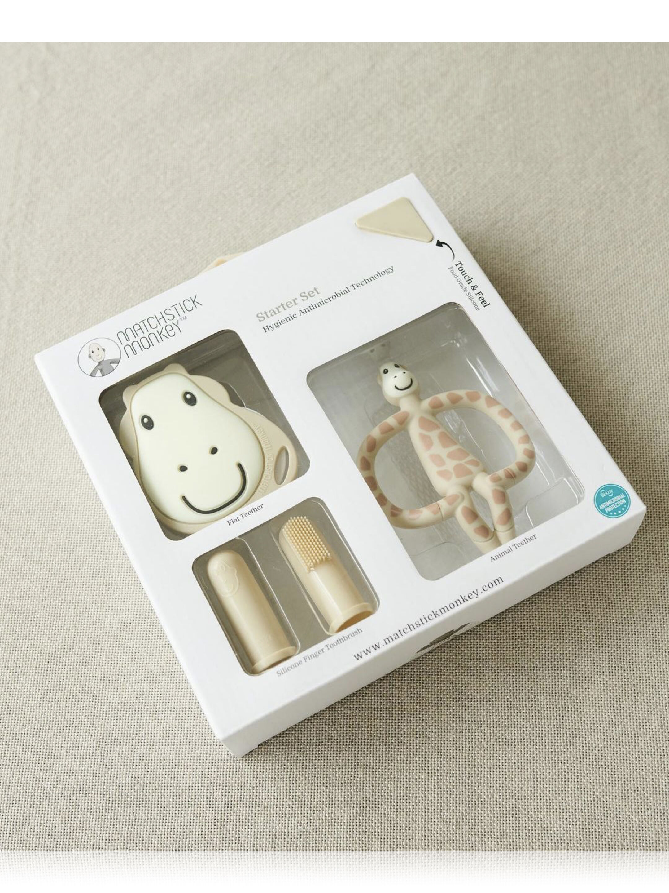 مجموعة حلقات تسنين لحديثي الولادة من ماتشستيك مونكي - تصميم زرافة image number 2