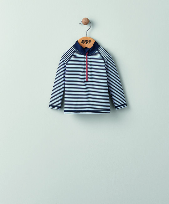 تي شيرت سباحة مخطط بأكمام طويلة تي شيرت سباحة مخطط بأكمام طويلة image number 1