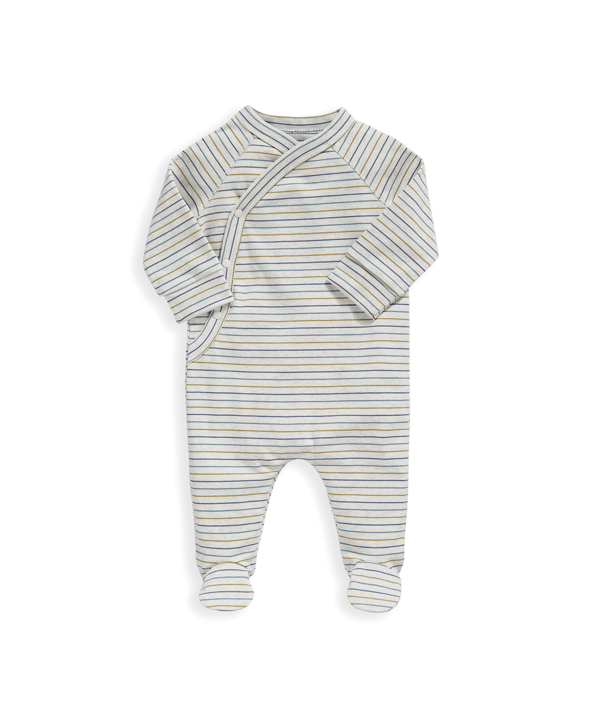 لباس الكل في واحد بتصميم ملفوف مخطط image number 2