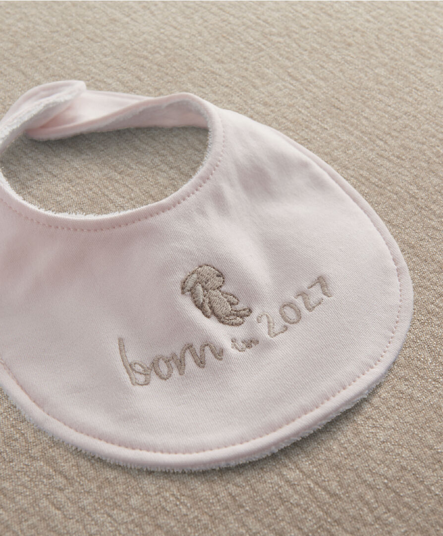 Pink Born In 2027 Bib image number 3