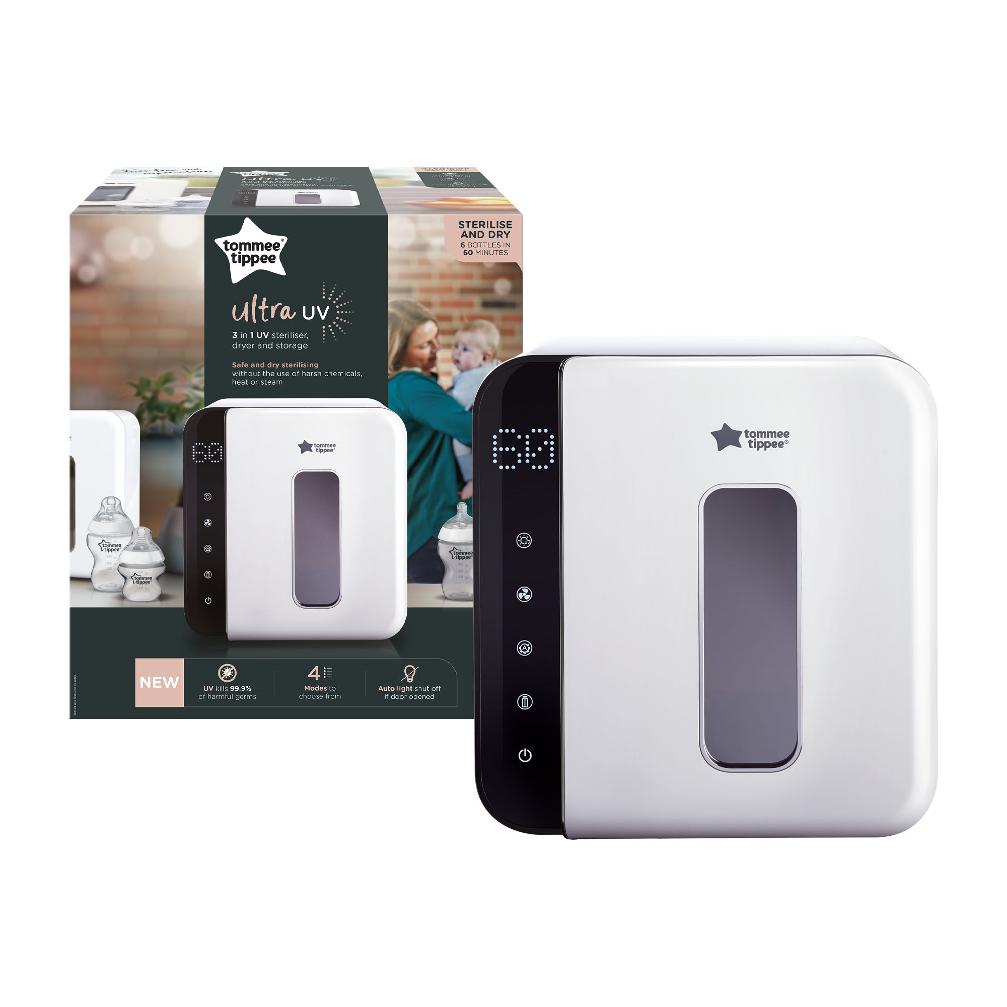 جهاز التعقيم بالأشعة فوق البنفسجية لرضّاعات الأطفال من تومي تيبي 3 في 1 &ndash; للتعقيم، التجفيف والتخزين image number 2