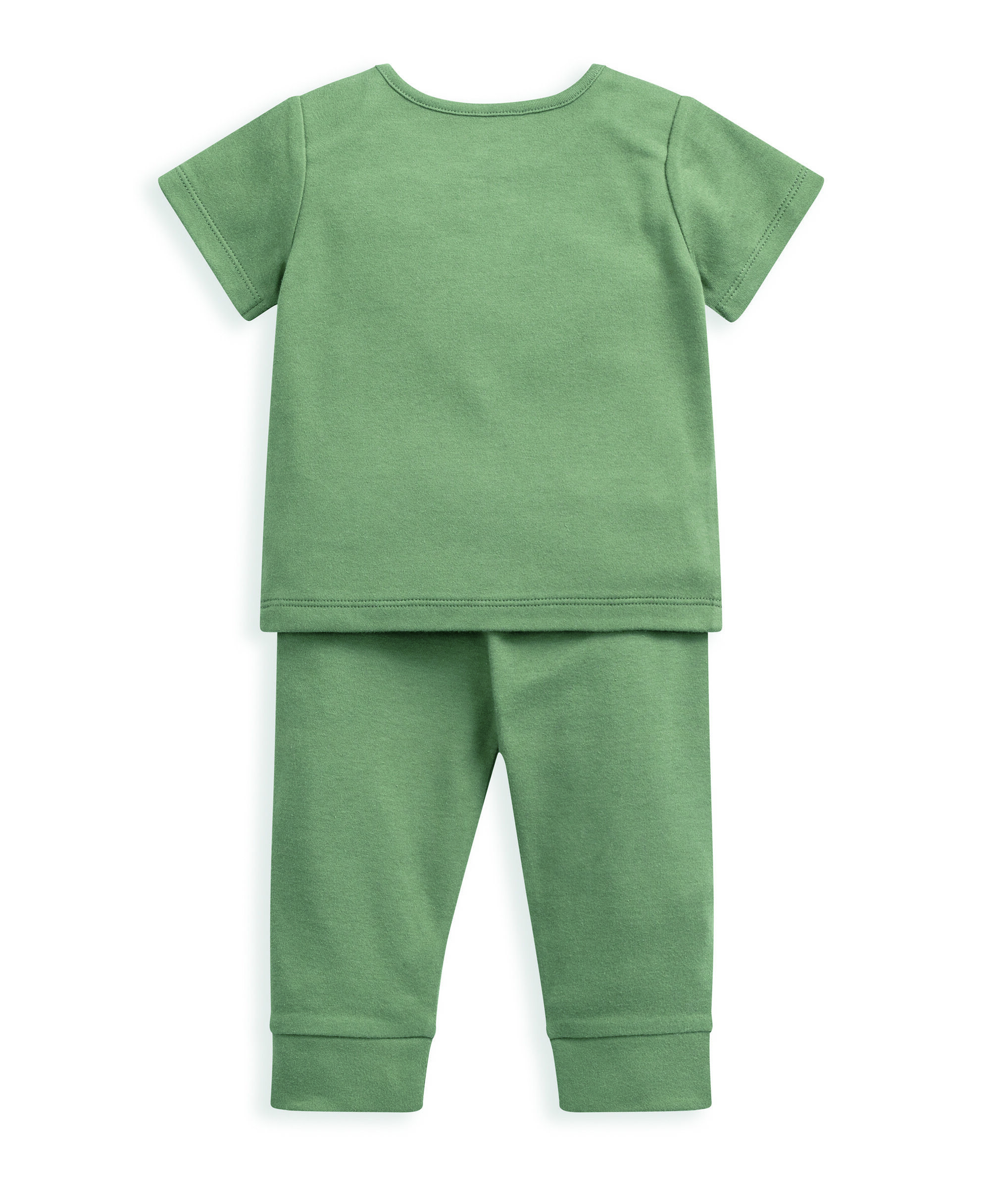 طقم بيجاما جيرسيه بطبعة أوراق شجر - قطعتان image number 3