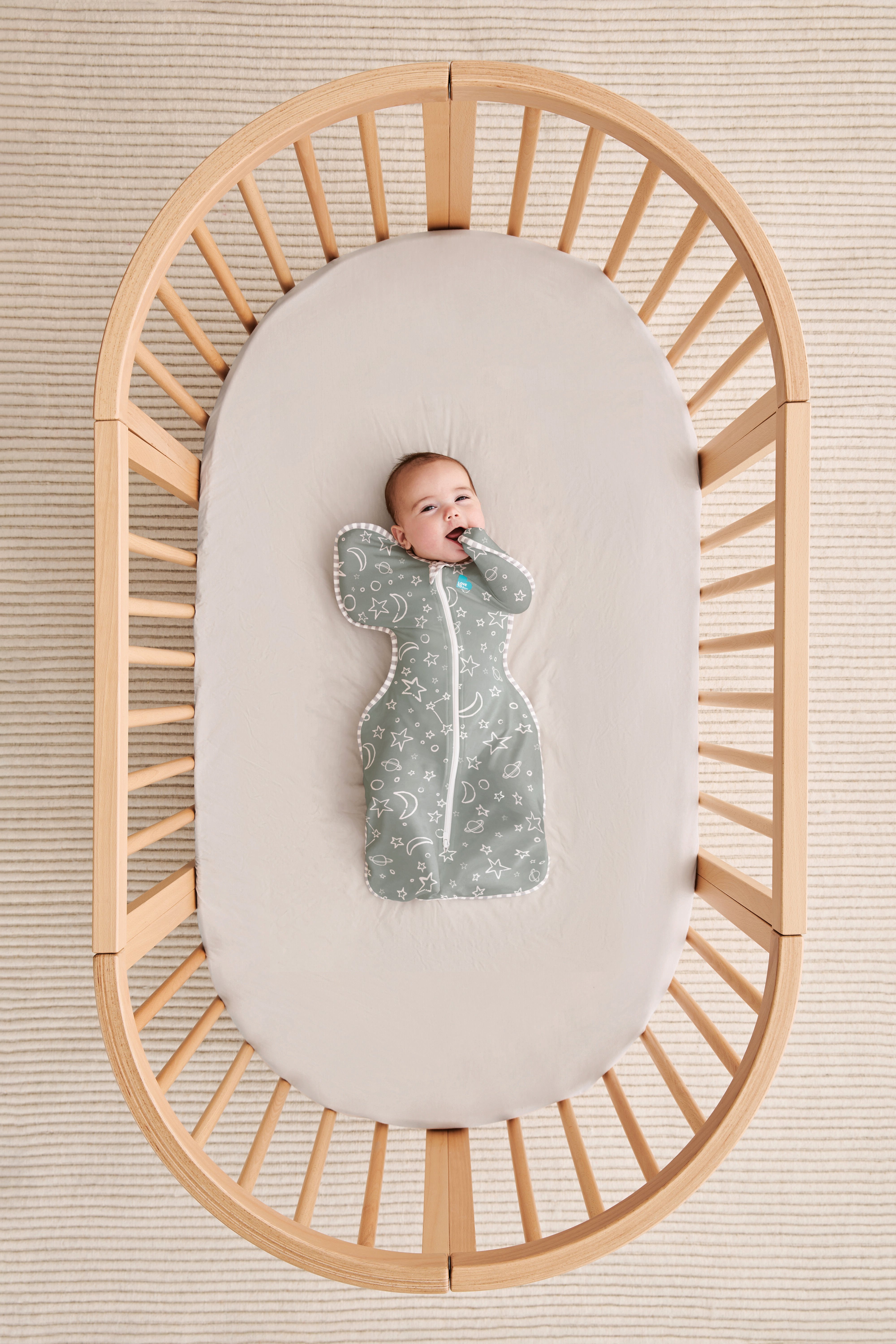 Love to Dream Swaddle UP Bamboo Original Stars & Moon - Olive (Small) image number 3