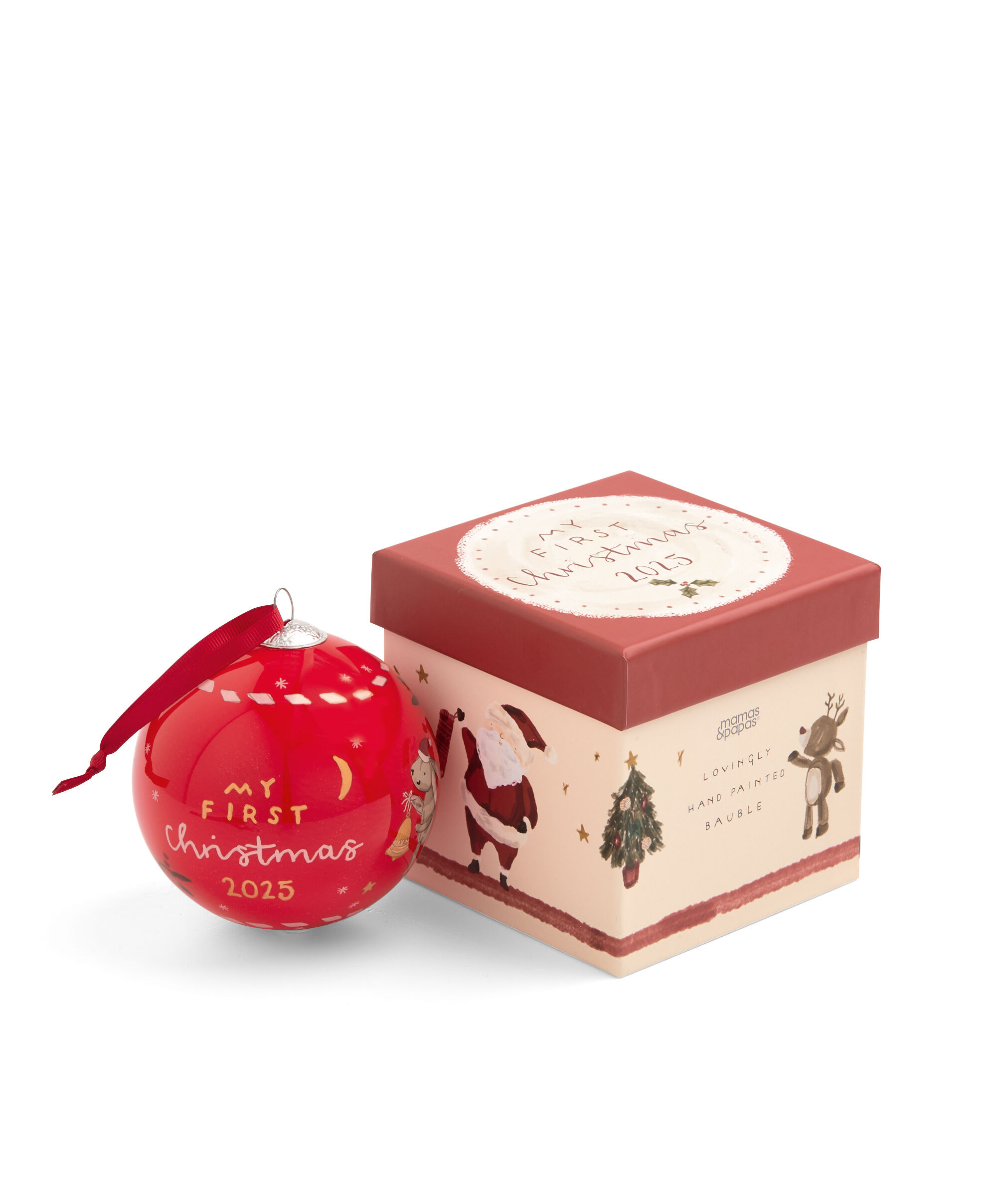 كرة تزيين زجاجية حمراء لكريسماس 2025 image number 4