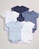 Short Sleeved Blue Bodysuits (5 Pack) image number 1