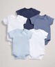 Short Sleeved Blue Bodysuits (5 Pack) image number 1