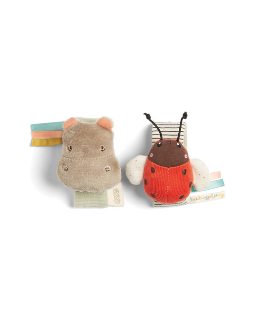 2PK WRIST RATTLE - BTBW HIPPO 2PK WRIST RATTLE - BTBW HIPPO image number 2
