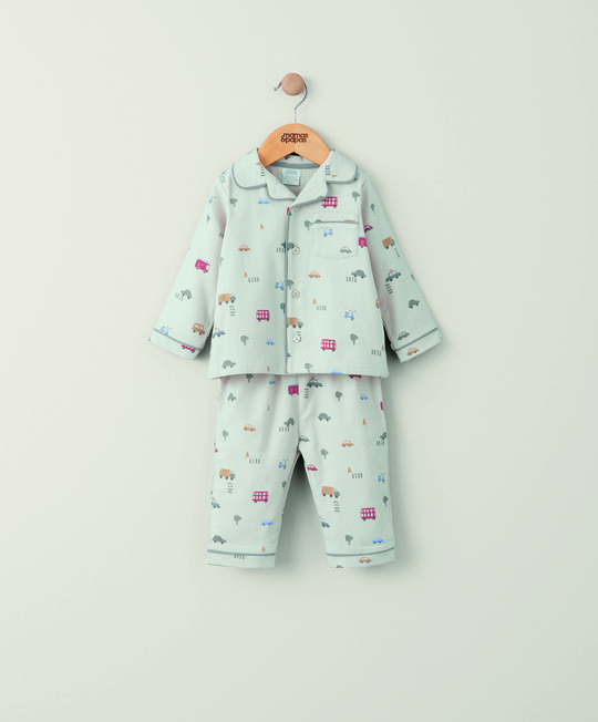 بيجاما منسوجة بنقشة وسائل مواصلات بيجاما منسوجة بنقشة وسائل مواصلات image number 1