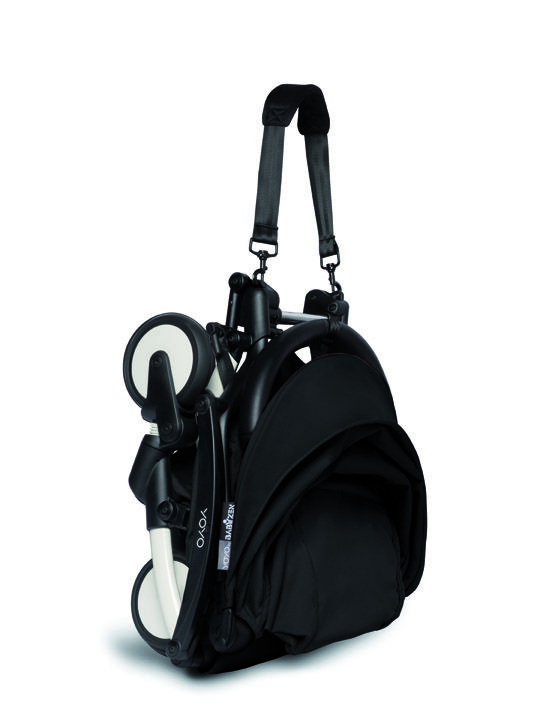 عربة أطفال بيبي زن يويو2 بهيكل أبيض ومجموعة مقعد عربة لعمر 6 شهور فأكثر أسود image number 3