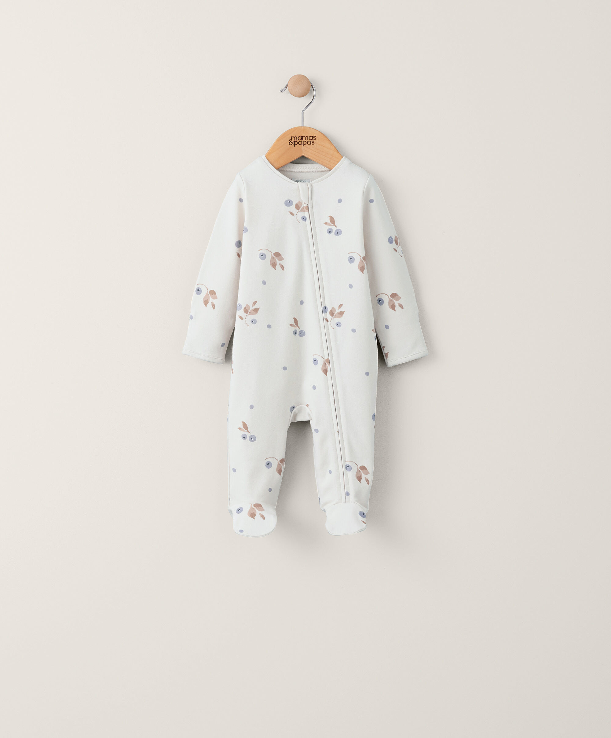 لباس الكل في واحد بسحّاب ونقشة زهور التوت image number 1