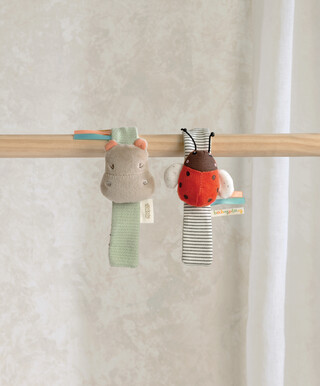 2PK WRIST RATTLE - BTBW HIPPO 2PK WRIST RATTLE - BTBW HIPPO
