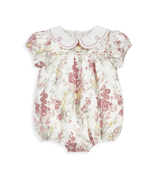 رومبر بياقة صدفية ونقشة زهور رومبر بياقة صدفية ونقشة زهور image number 2