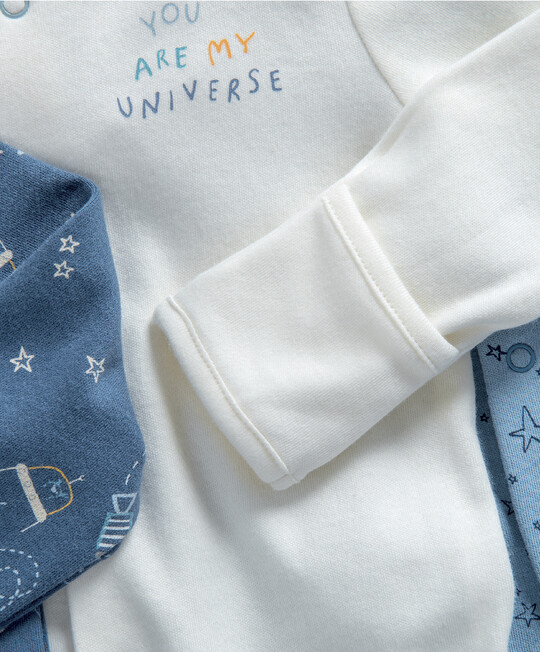 طقم بيجاما قطعة واحدة بنقشة فضاء - 3 قطع طقم بيجاما قطعة واحدة بنقشة فضاء - 3 قطع image number 3