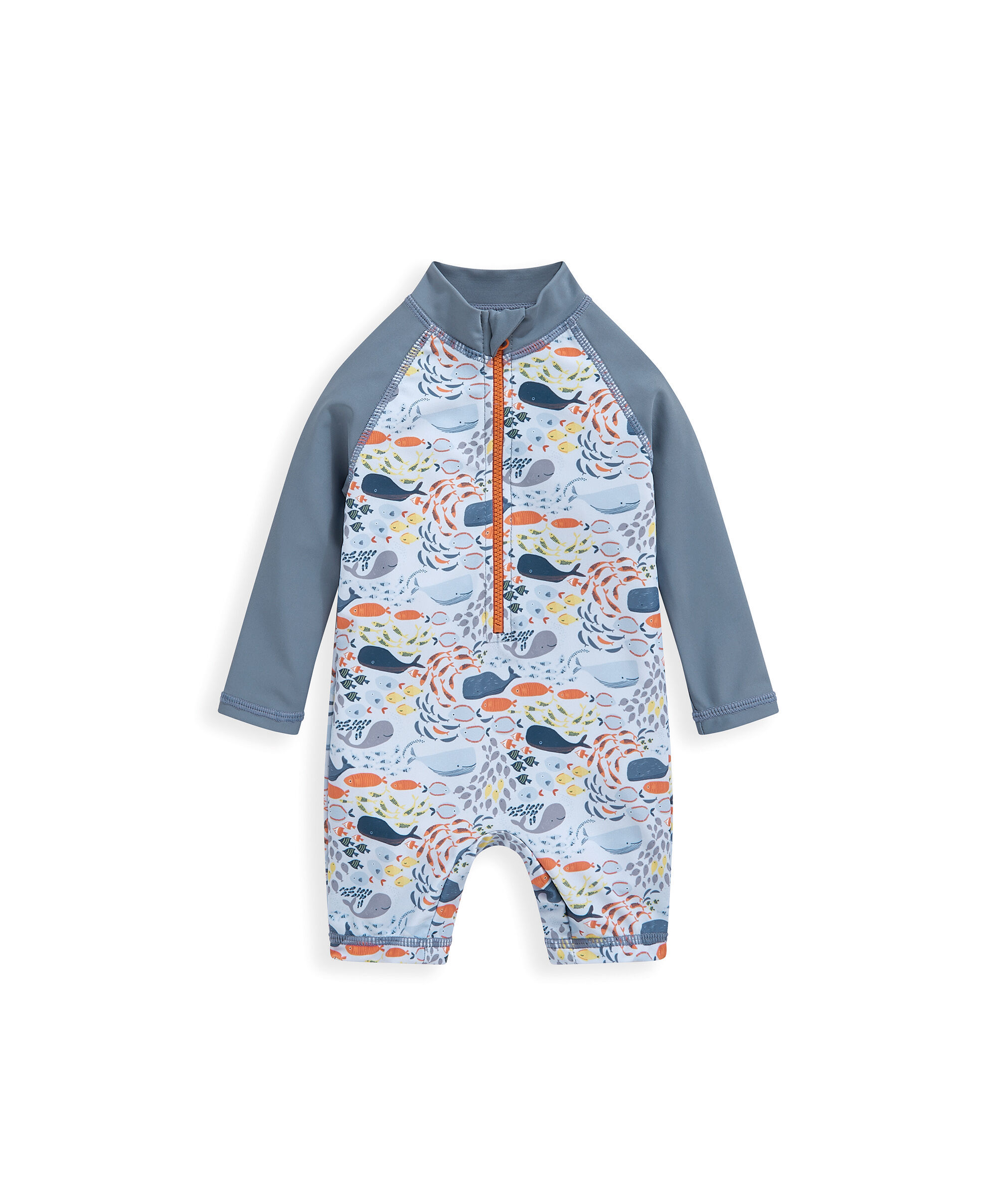 بدلة سباحة بأكمام طويلة ونقشة حوت image number 2