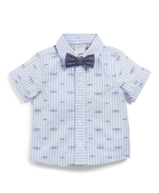 Dragon Fly Print Shirt with Bow Tie Set image number 1