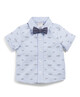 Dragon Fly Print Shirt with Bow Tie Set image number 1