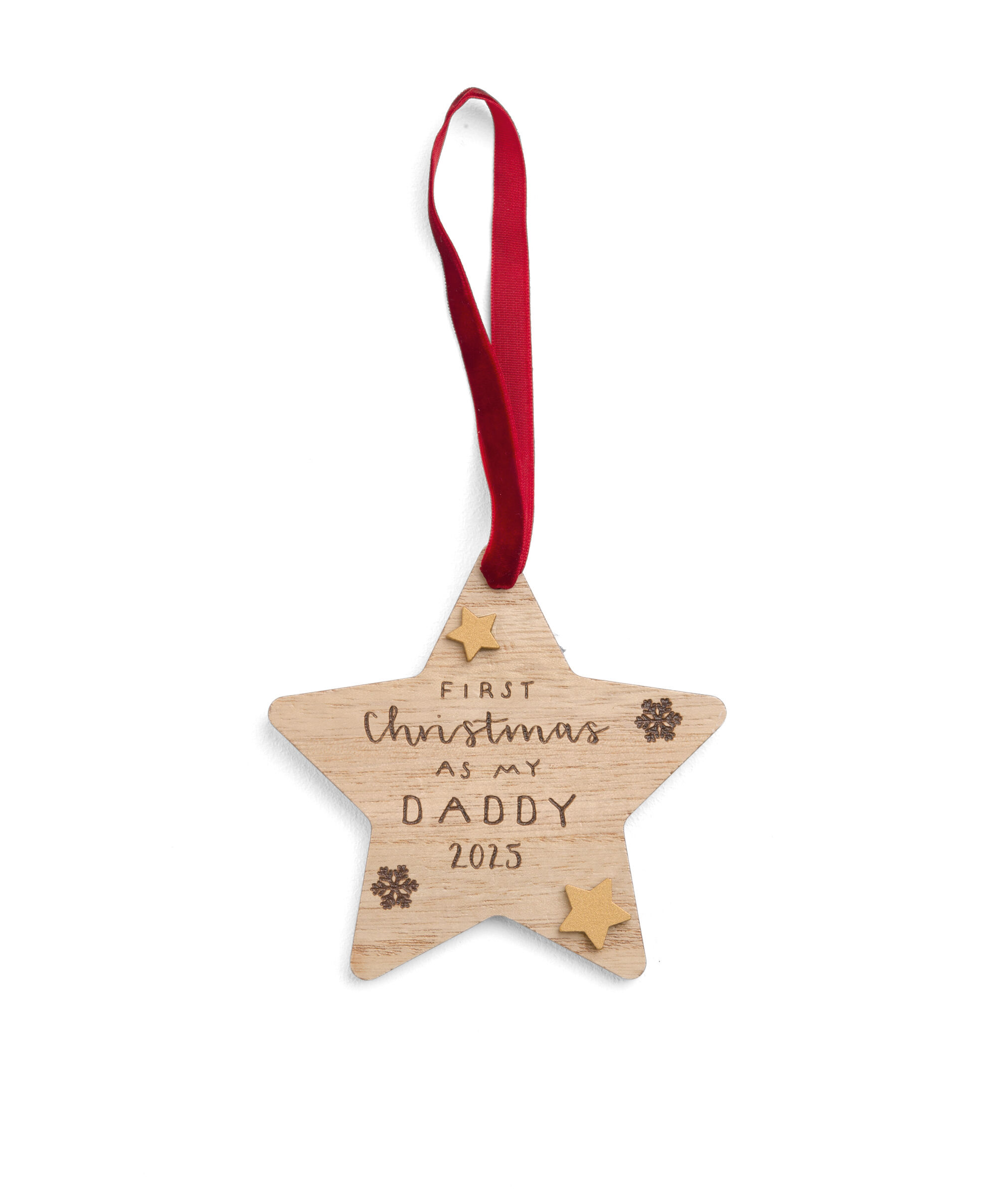 زينة خشبية متدلية بنقشة "دادي" للكريسماس image number 2