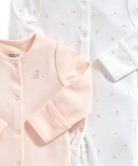 طقم بيجاما قطعة واحدة بنقشة زهور - 3 قطع طقم بيجاما قطعة واحدة بنقشة زهور - 3 قطع image number 3