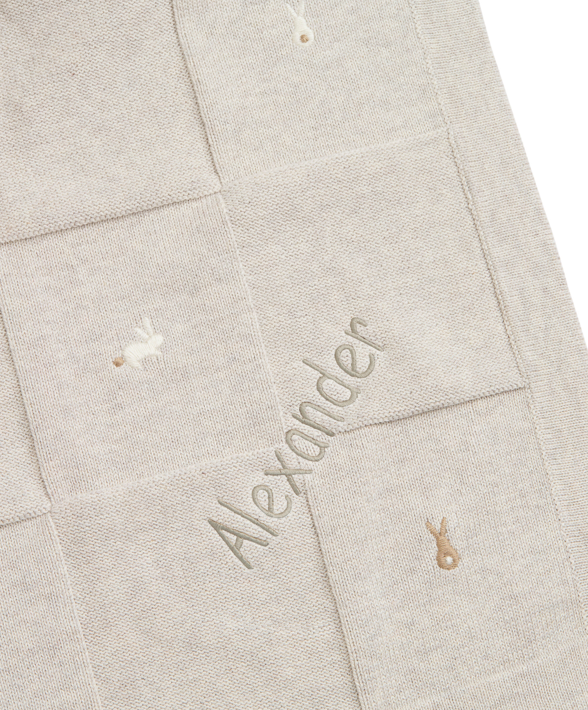 بطانية منسوجة بنقشة أرنب باللون الرمادي image number 5