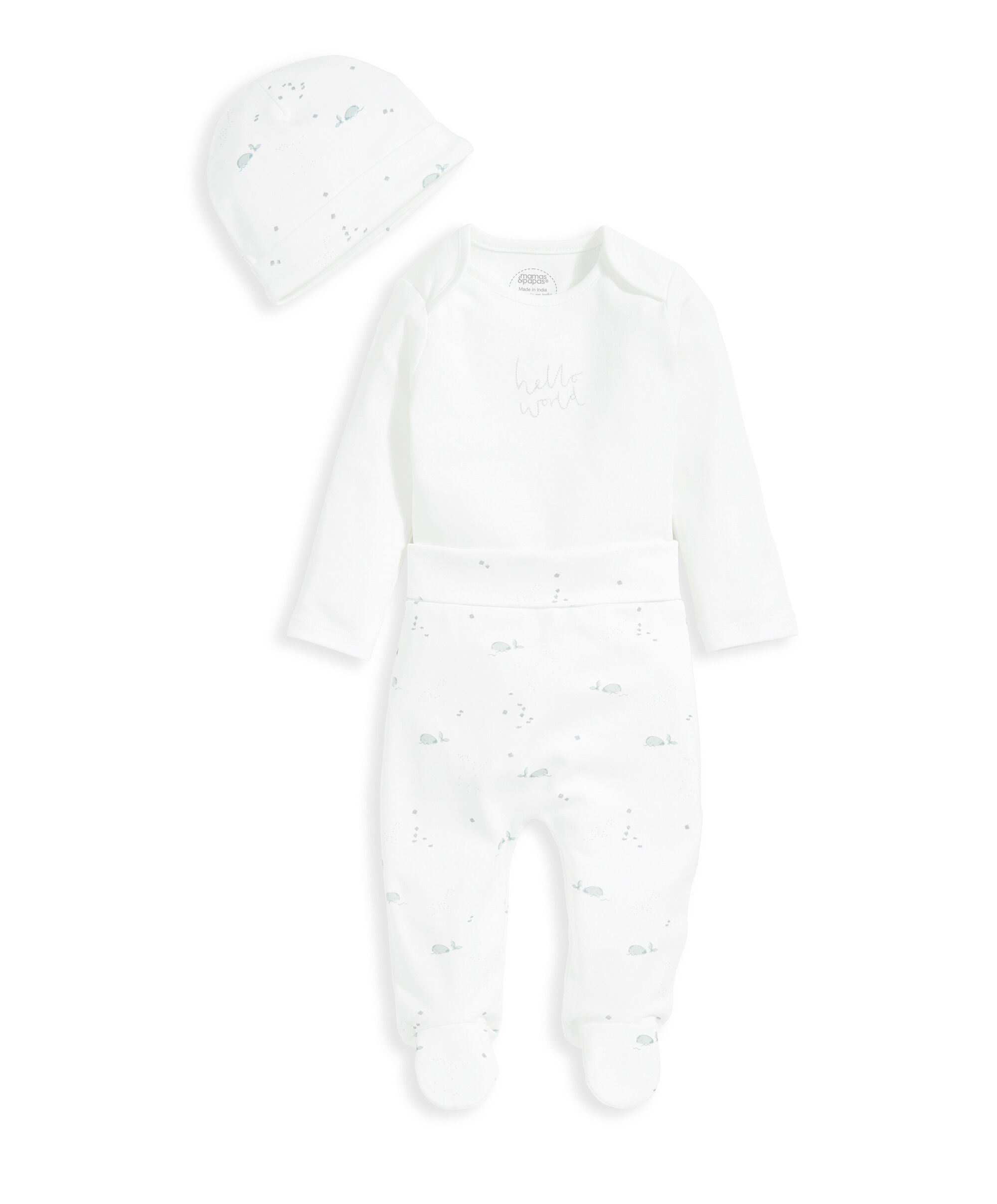 طقم ماي فيرست اوتفيت بطبعة حوت - 3 قطع image number 2