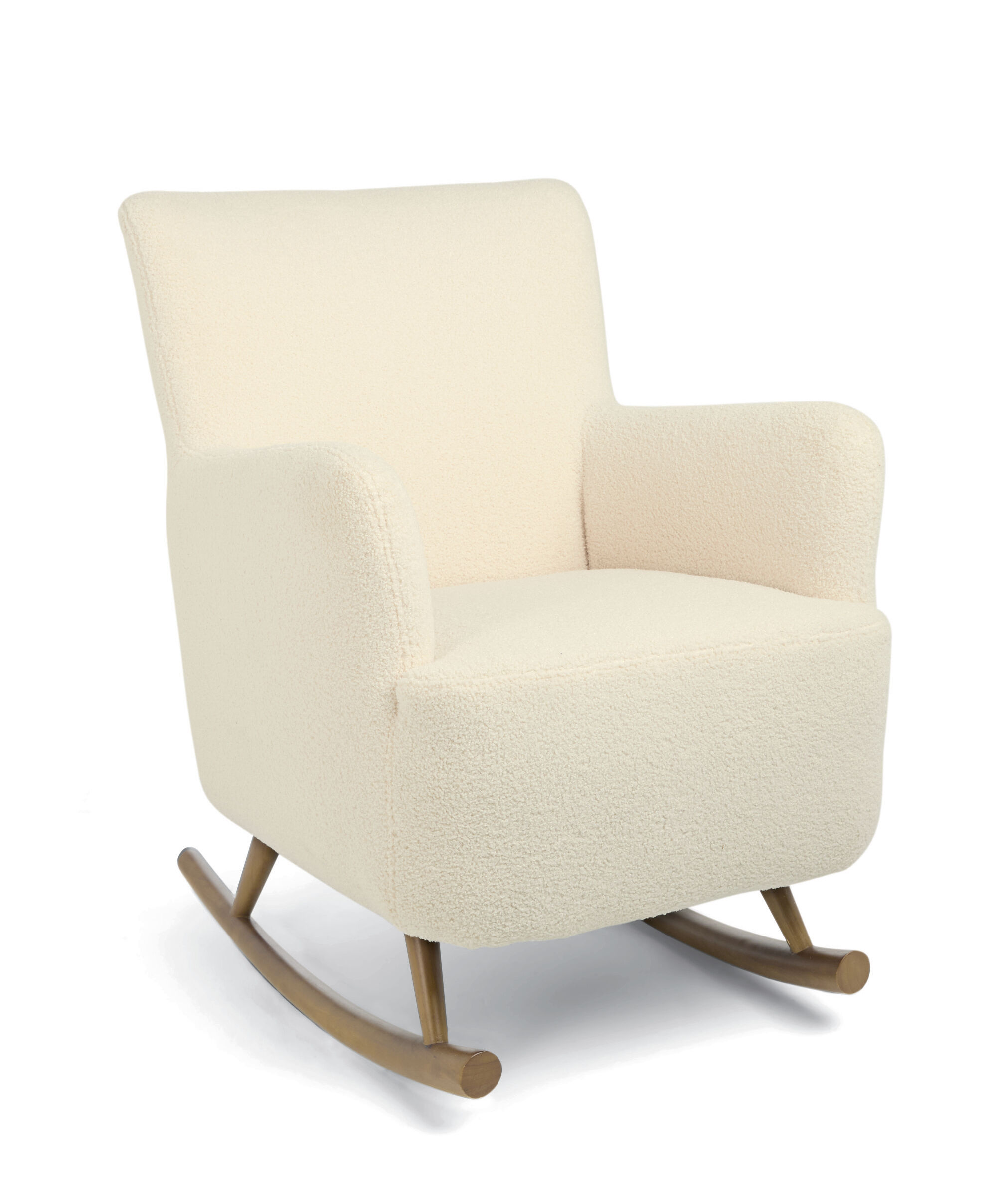 Elwood Nursing Chair & Stool - Off White Boucle image number 3