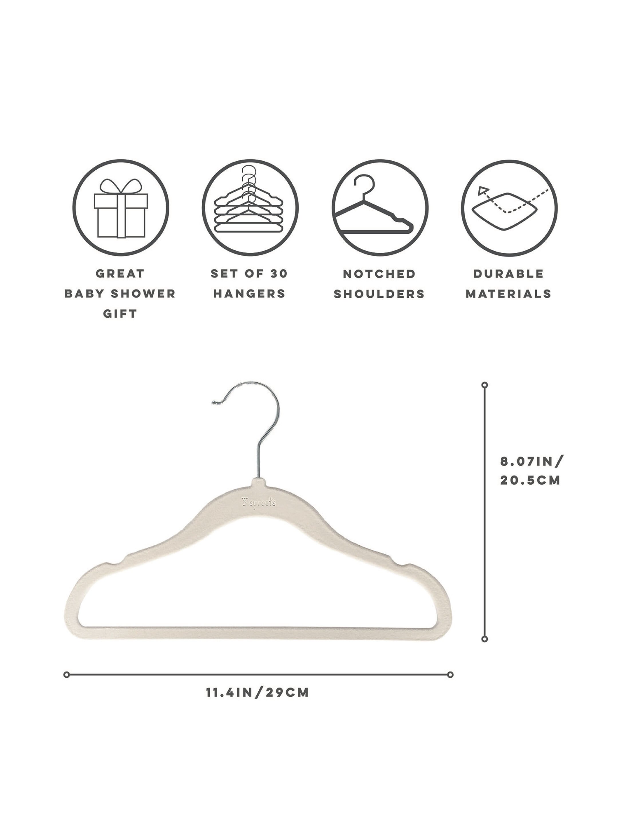 مجموعة علاقات مخمل من 3 سبراوتس بلون رمادي - 15 قطعة image number 4