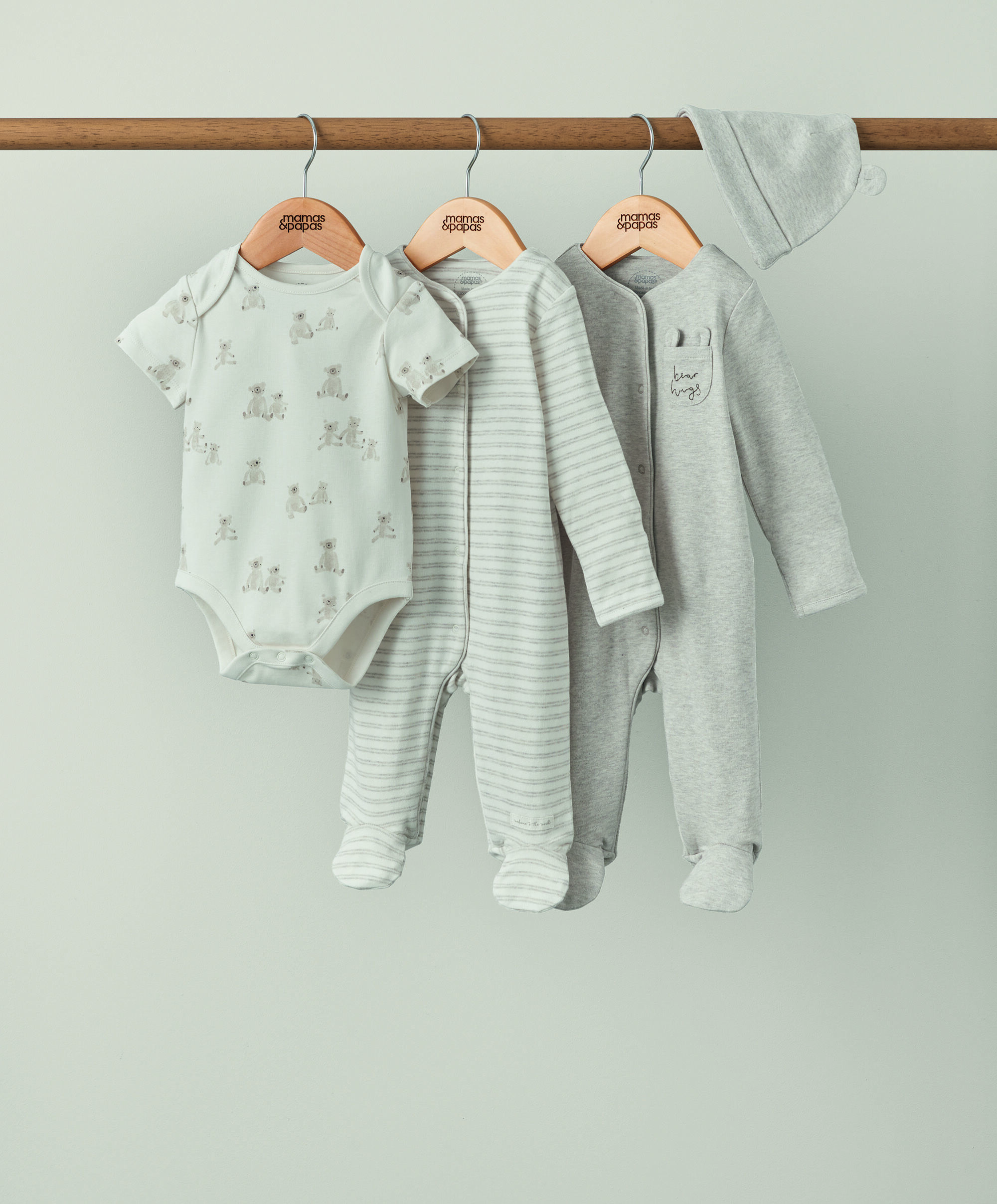 طقم ملابس بتصميم دب لحديثي الولادة - 4 قطع image number 1