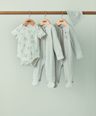 طقم ملابس بتصميم دب لحديثي الولادة - 4 قطع طقم ملابس بتصميم دب لحديثي الولادة - 4 قطع