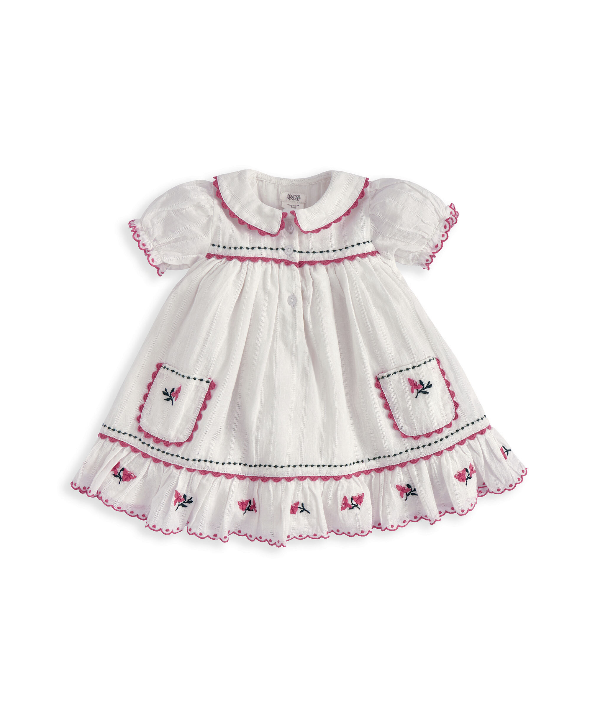 فستان بياقة وتطريزات image number 2