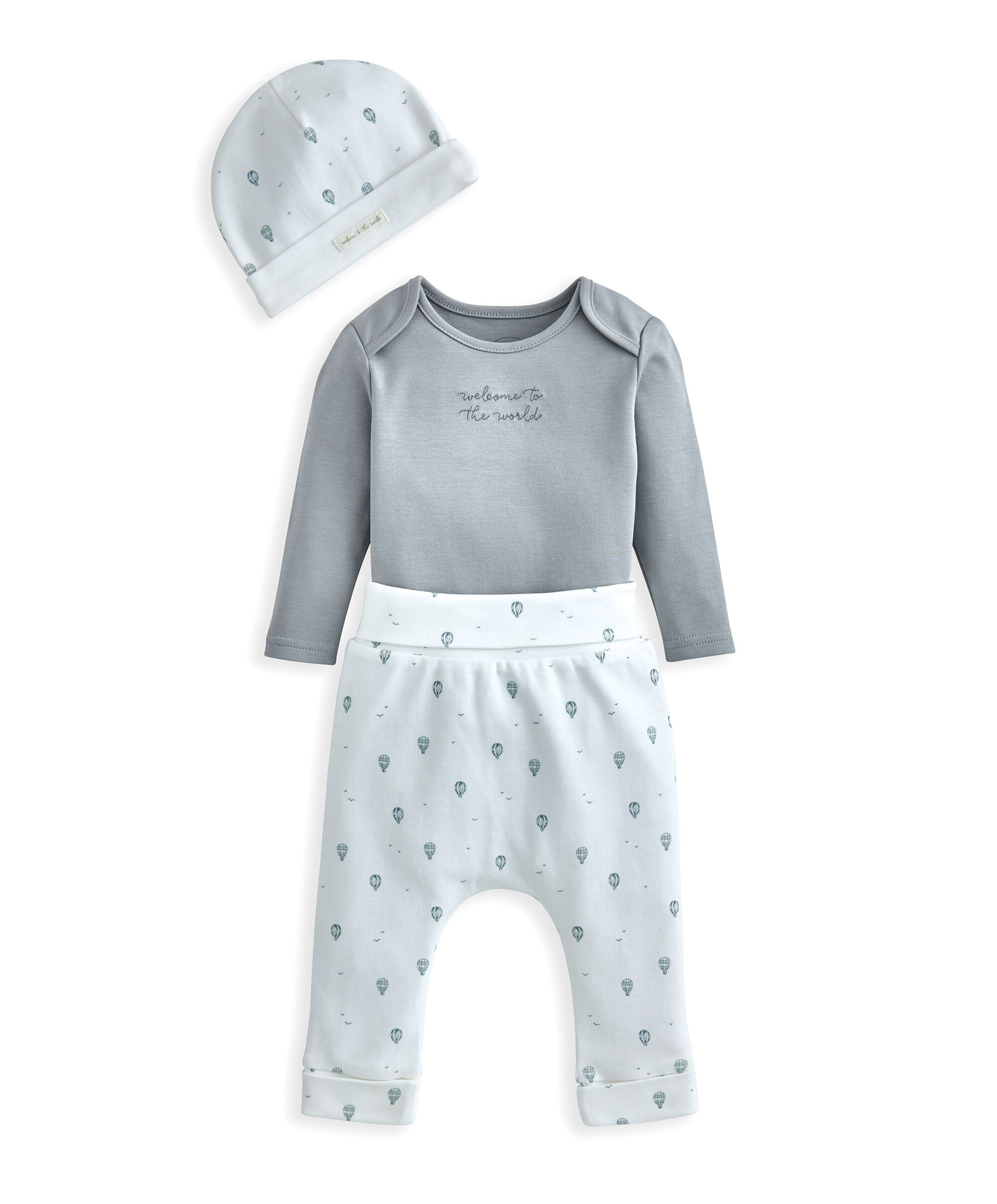 طقم ماي فيرست اوتفيت بنقشة منطاد - 3 قطع image number 2