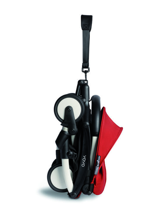 عربة أطفال بيبي زن يويو2 بهيكل أبيض ومجموعة مقعد عربة لعمر 6 شهور فأكثر أحمر image number 3