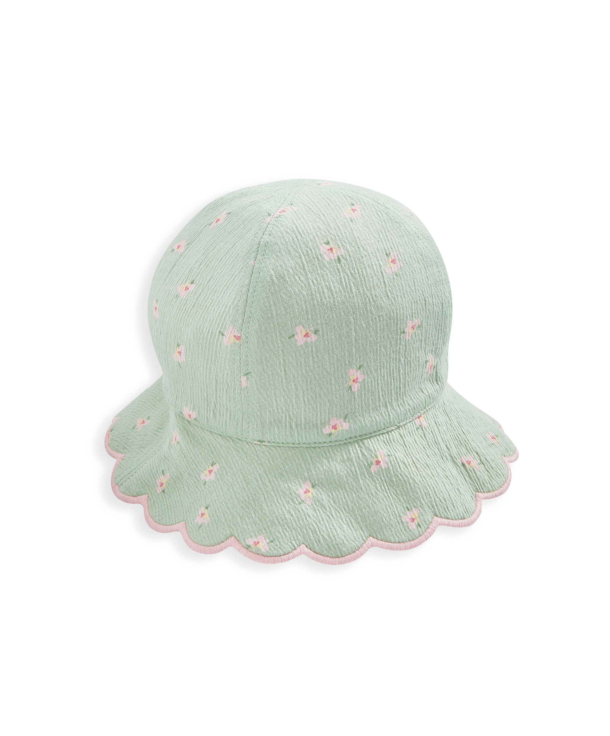 قبعة شمسية بوجهين ونقشة زهور - أخضر image number 4