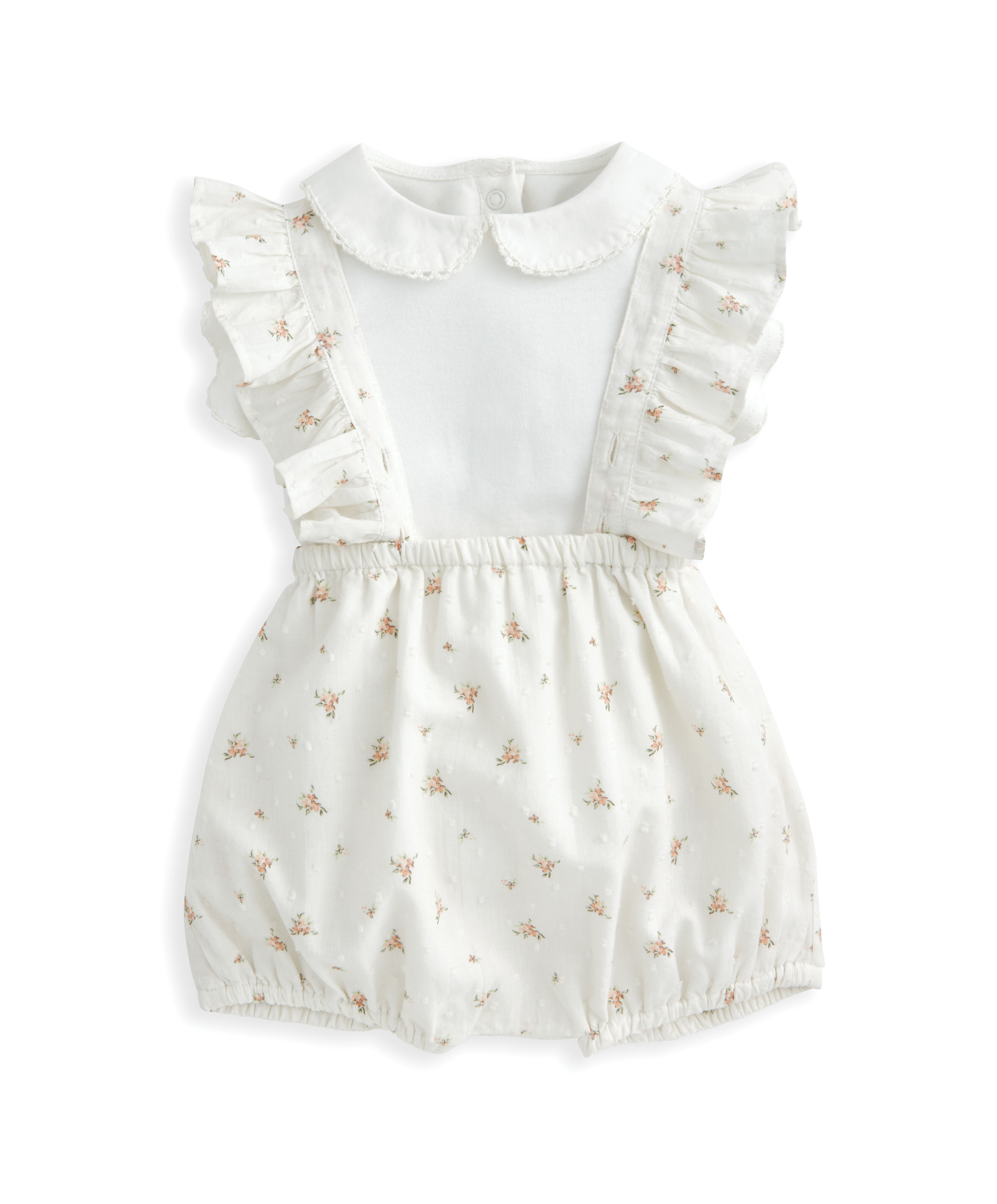 طقم رومبر ولباس قطعة واحدة بنقشة زهور - قطعتان image number 2