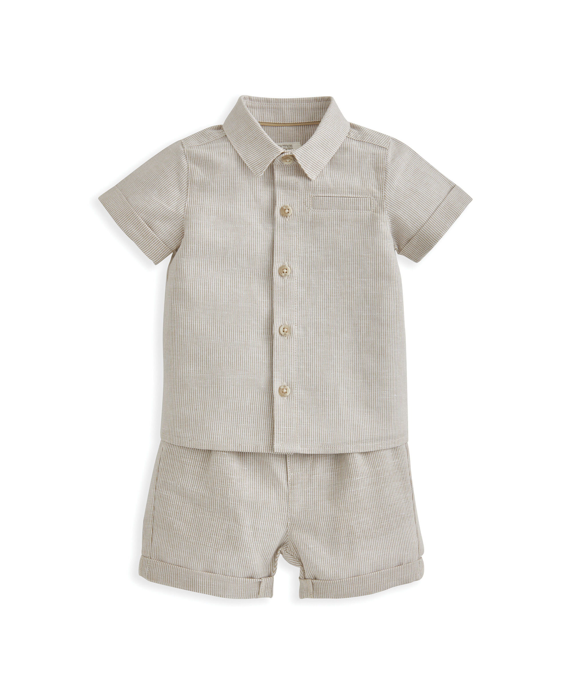 طقم قميص وشورت بتصميم مخطط - قطعتين image number 2