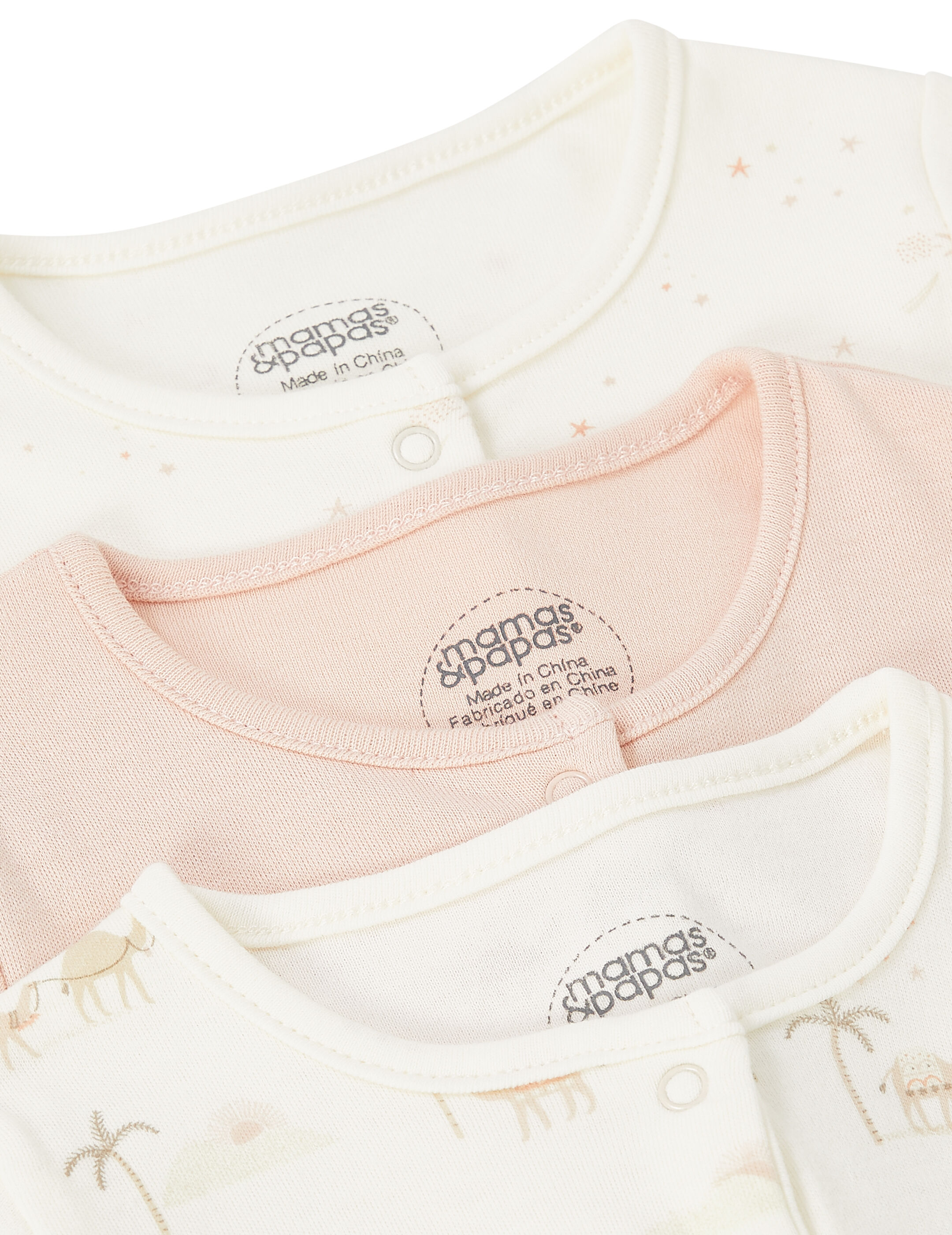 طقم بيجامات قطعة واحدة بنقشة صحراء - 3 قطع باللون الوردي image number 2