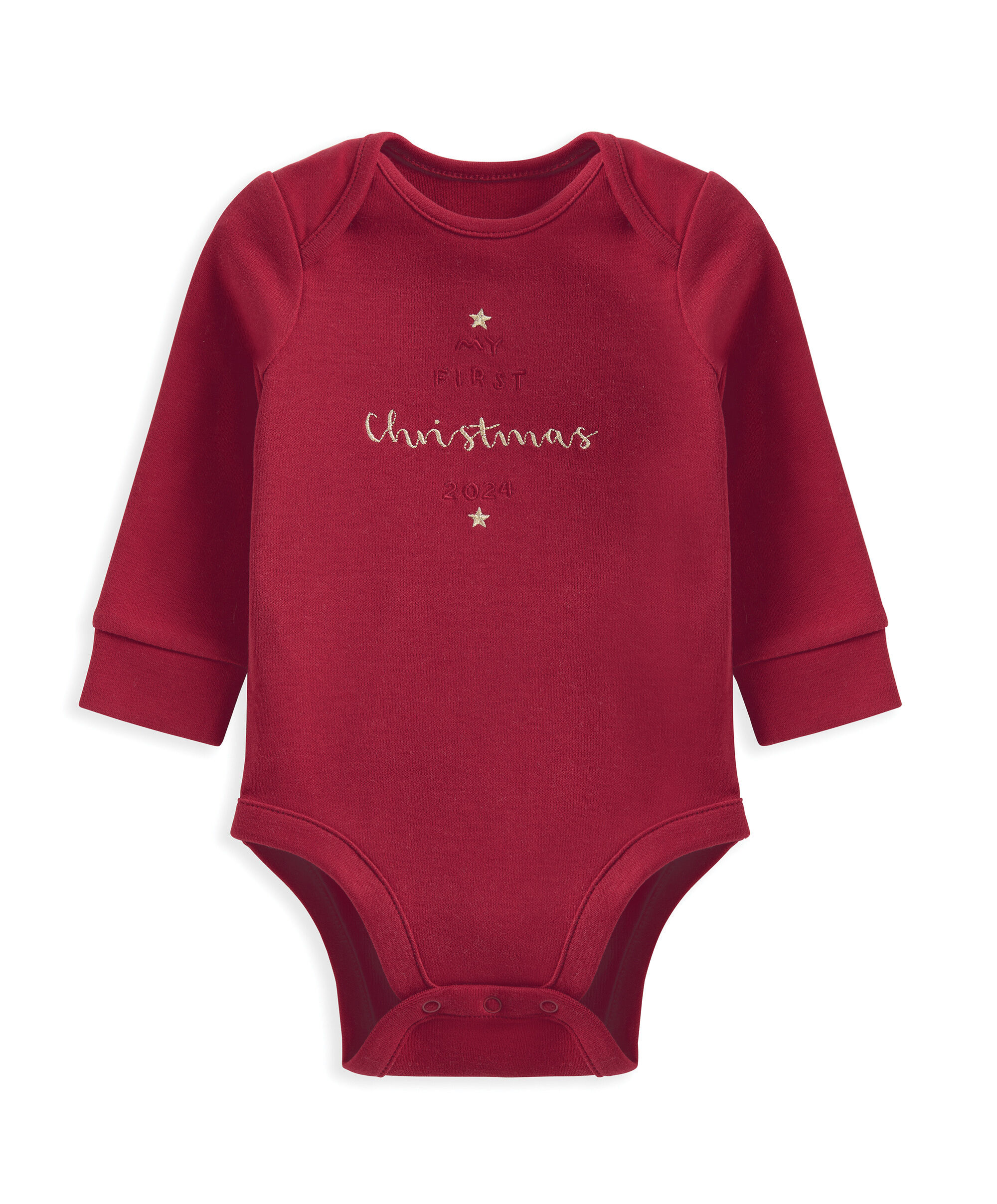 لباس قطعة واحدة بتطريز My First Christmas - أحمر image number 2