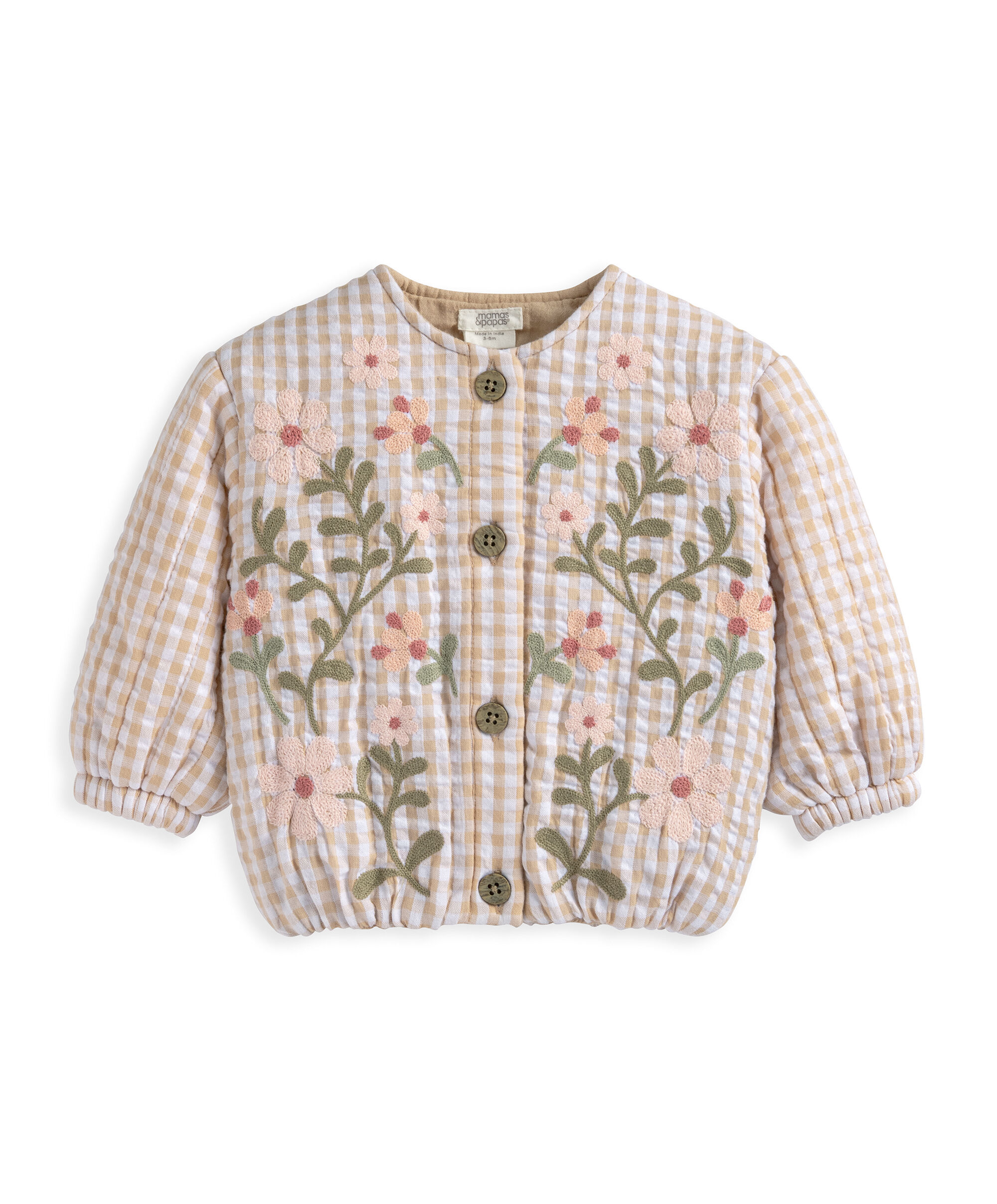 جاكيت بتصميم مبطن مزين بزهور image number 2