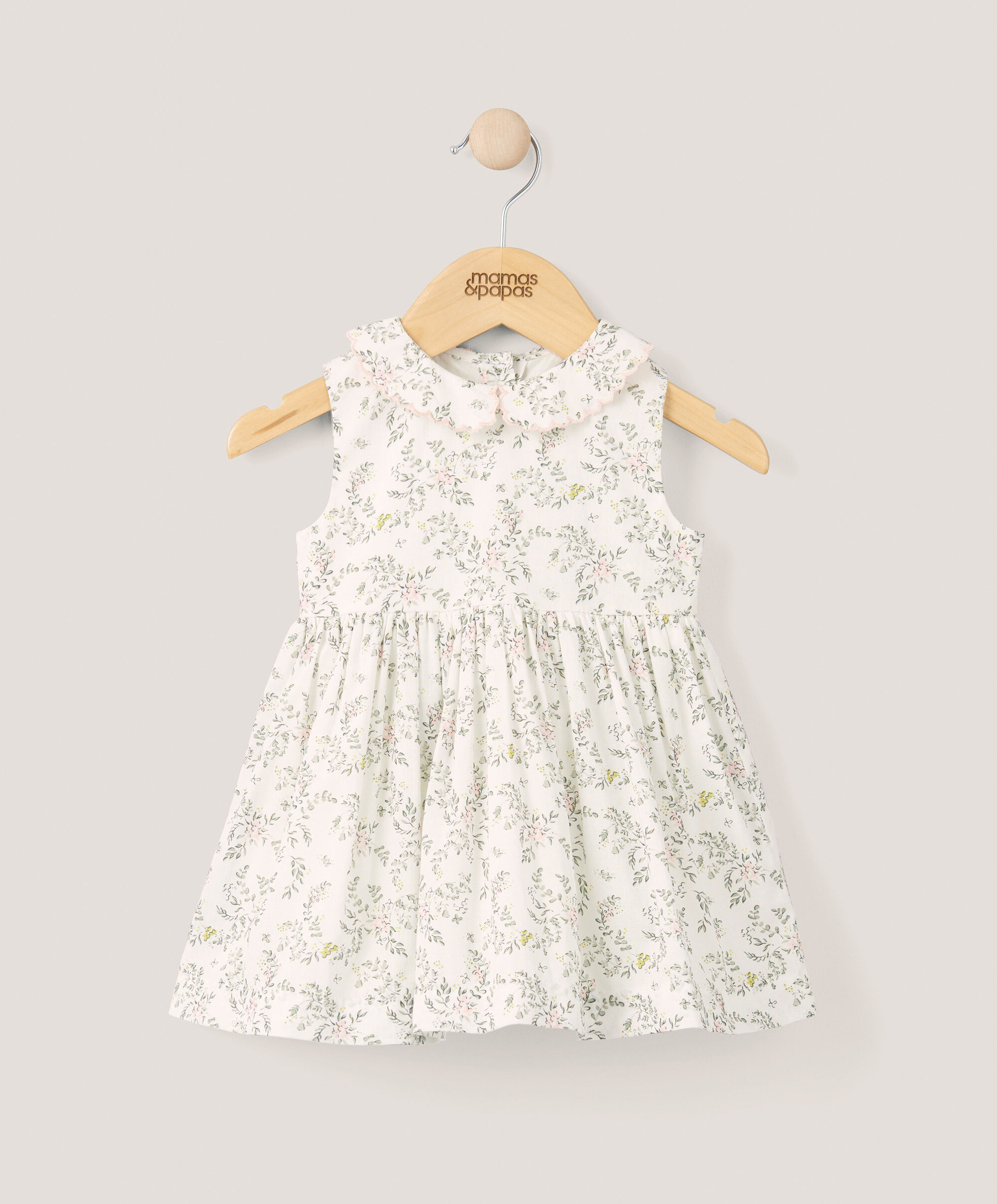 فستان بياقة ونقشة زهور image number 1