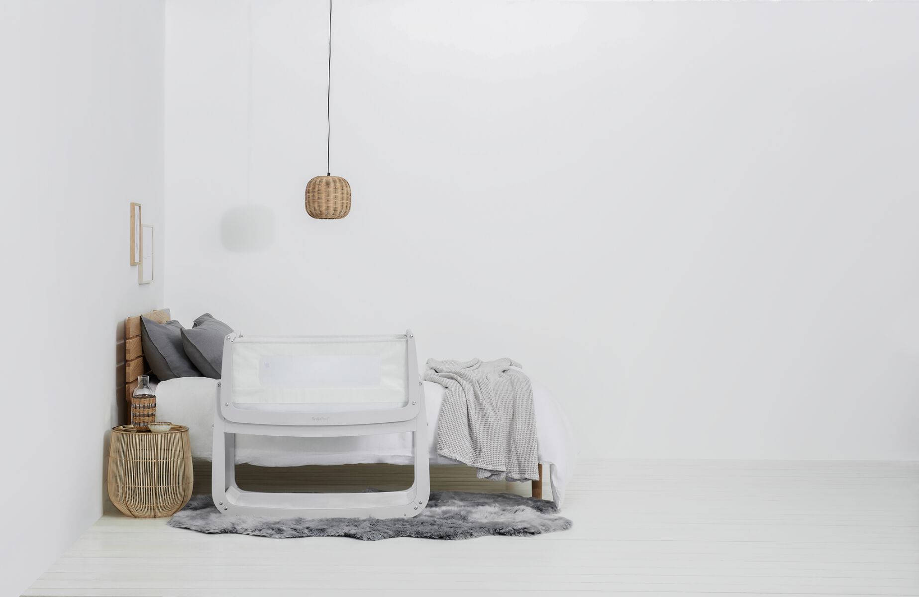 مهد سنوزبود⁴ لجانب السرير - رمادي فاتح image number 3