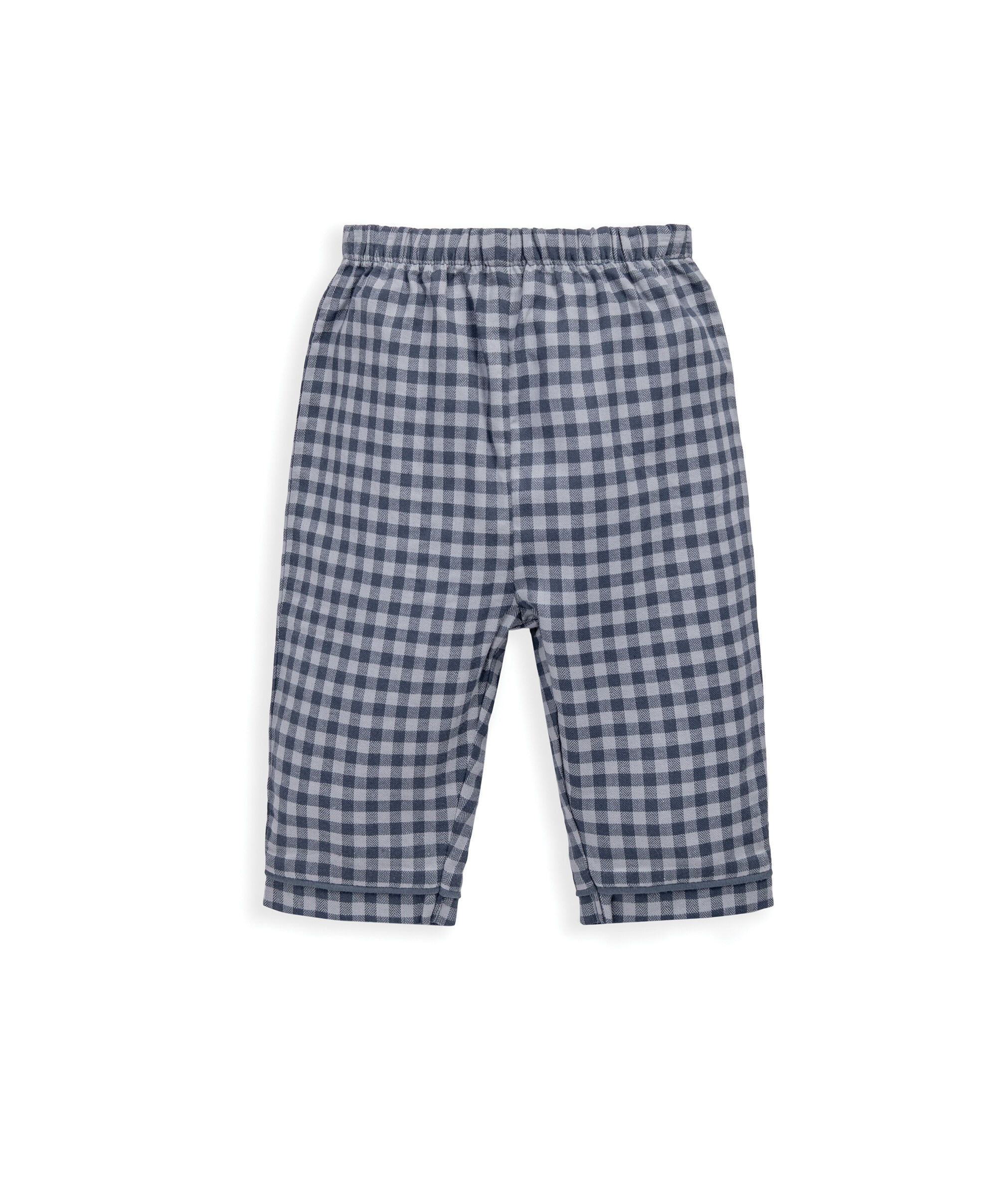طقم بيجامة بنقشة مربعات بلون أزرق image number 4