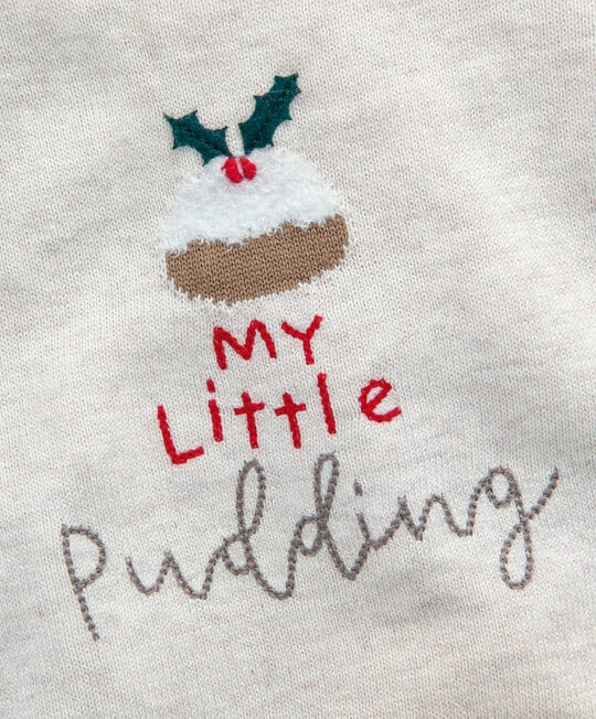 سترة منسوجة بعبارة Little Pudding image number 4