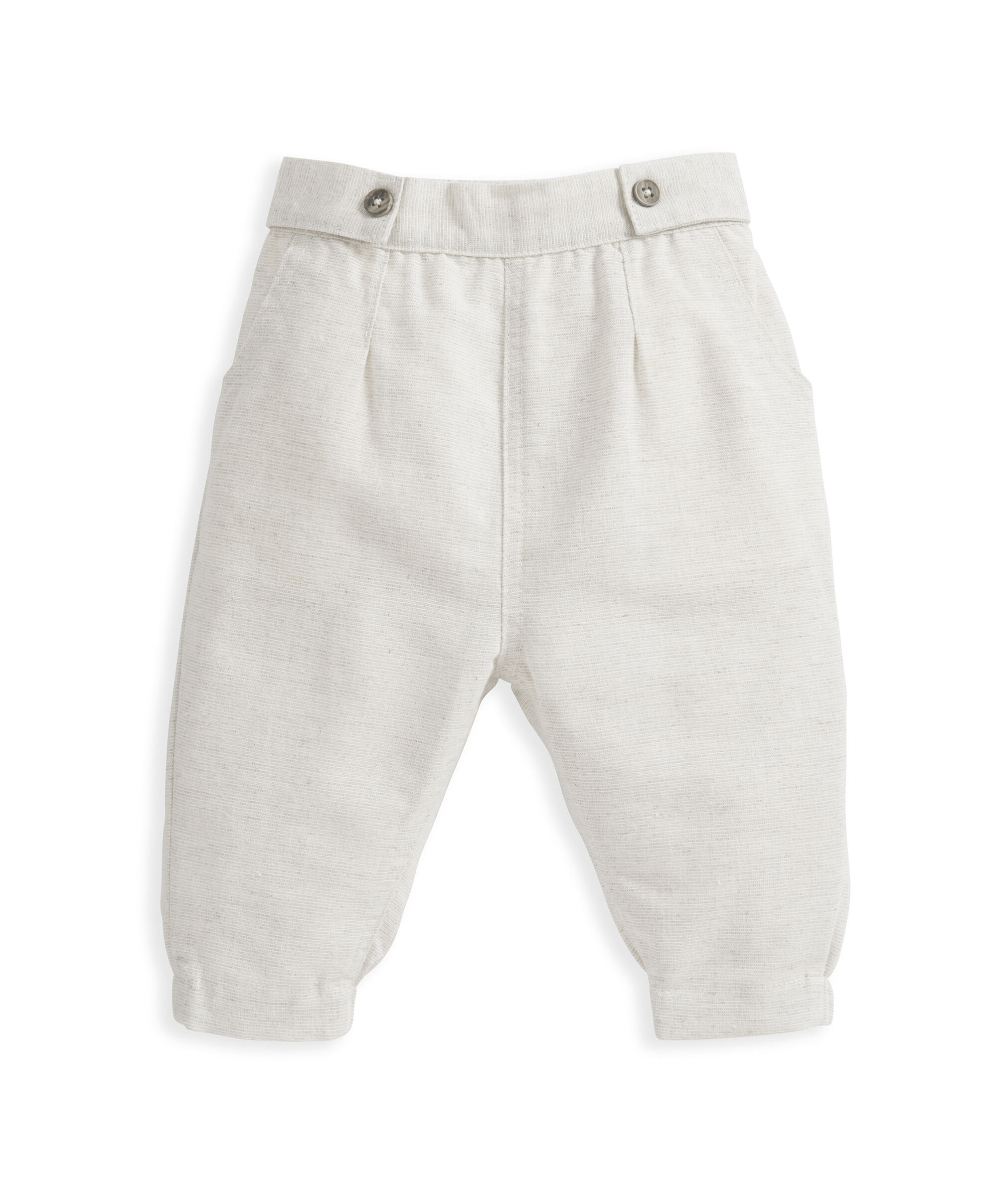 بنطال كتان بيج image number 2