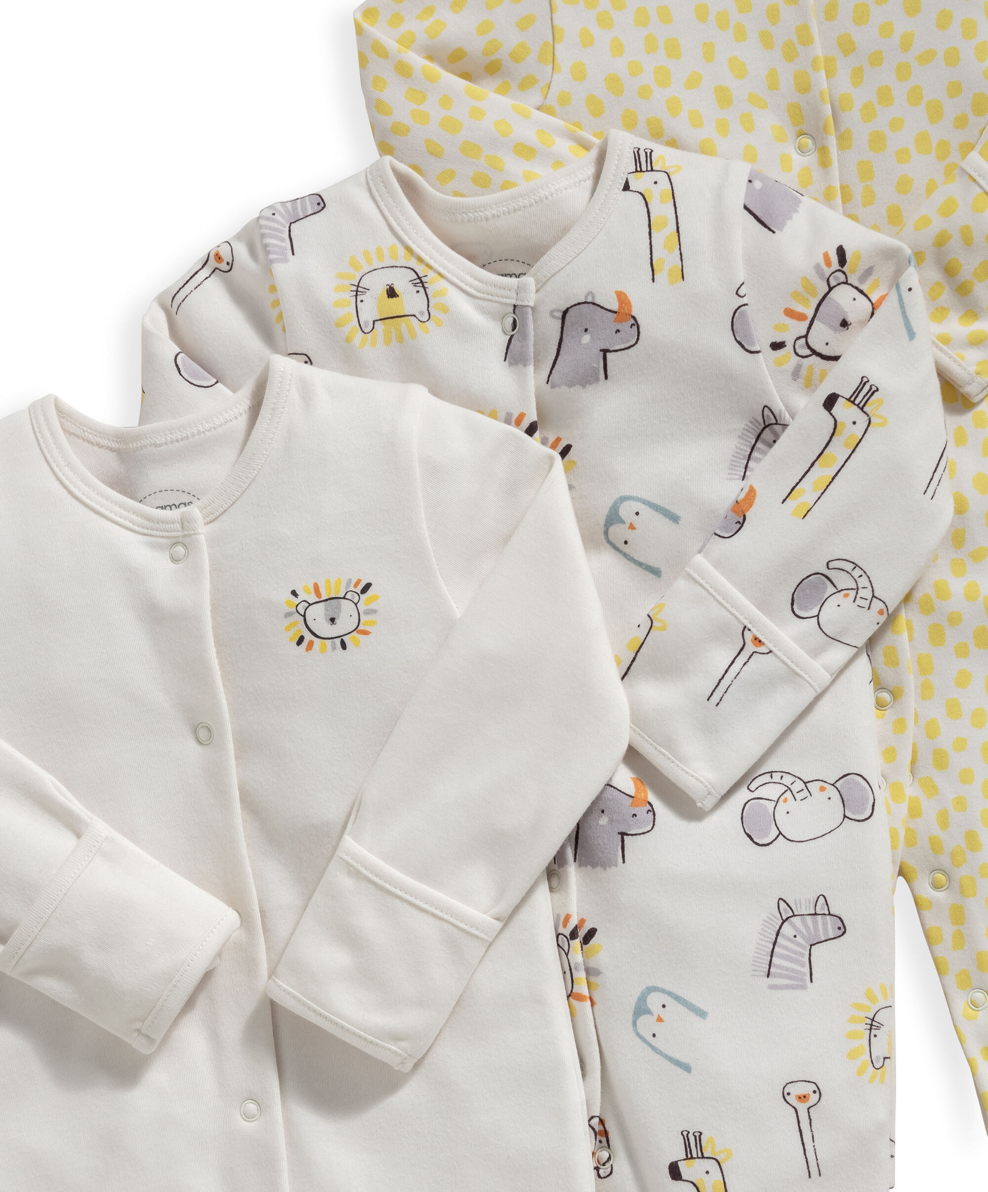 طقم بيجاما قطعة واحدة بنقشة حيوانات - 3 قطع image number 3