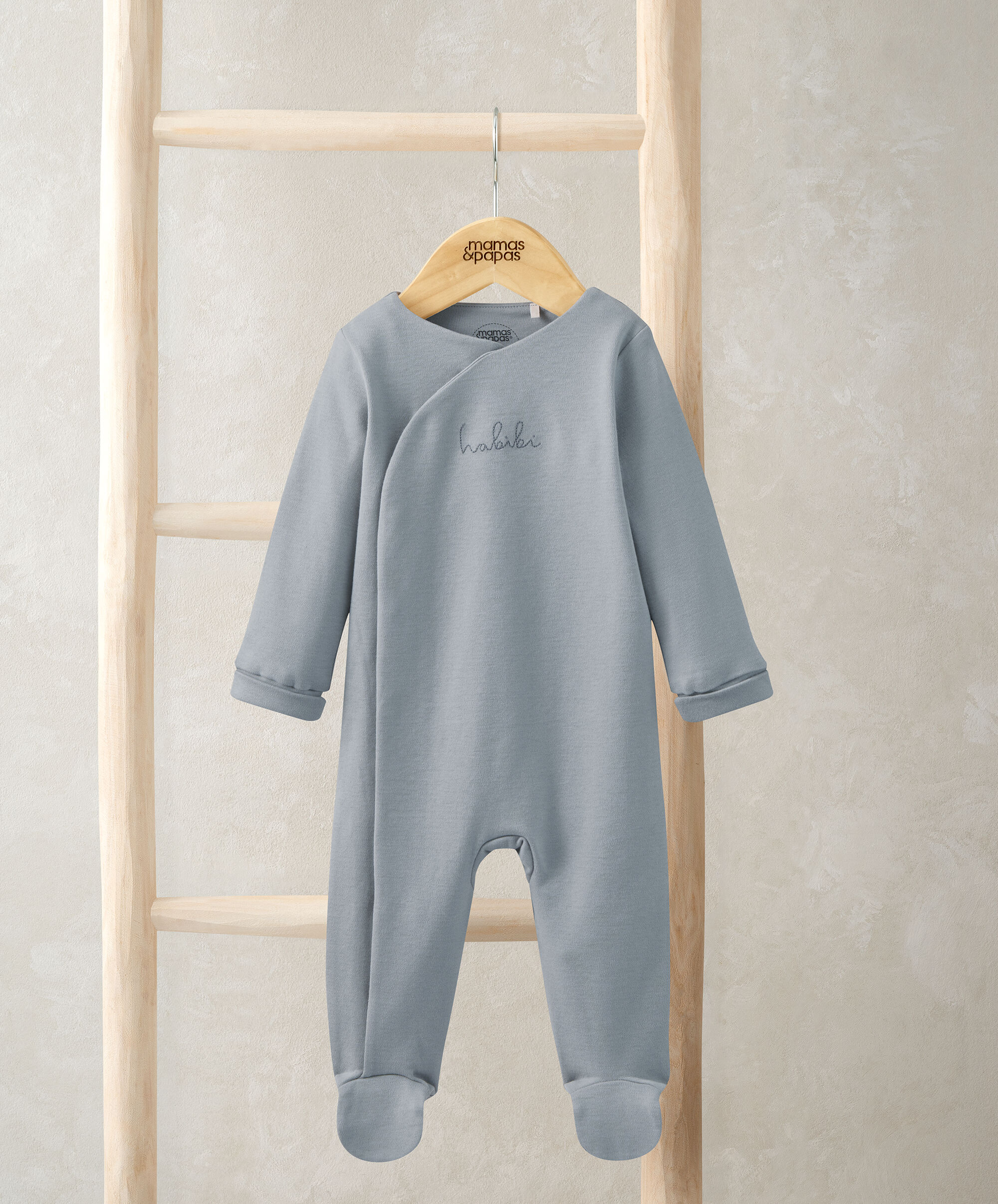 لباس بتصميم قطعة واحدة بنقشة حبيبي باللون الأزرق image number 1