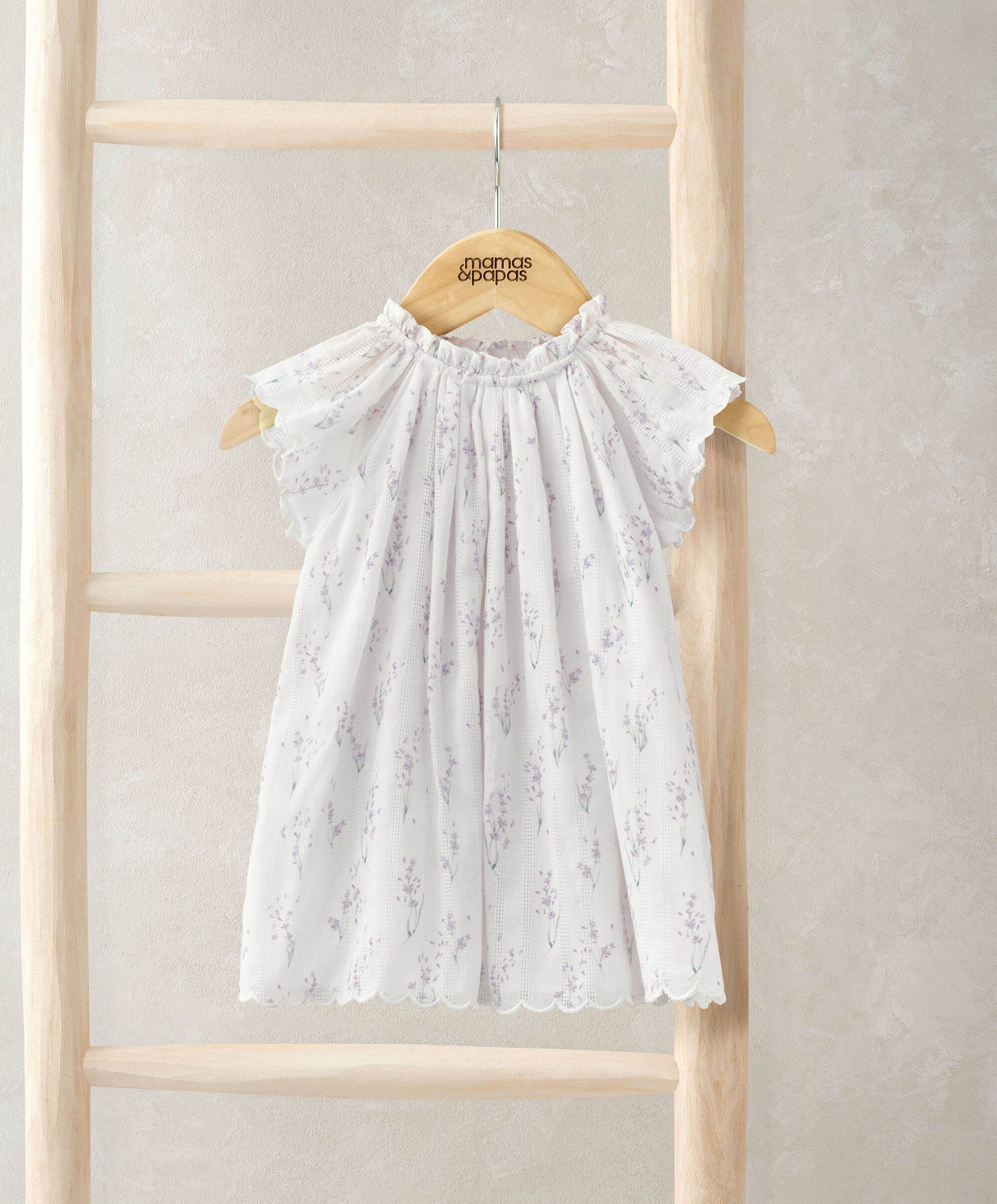 فستان منسوج بنقشة لافندر بالكامل