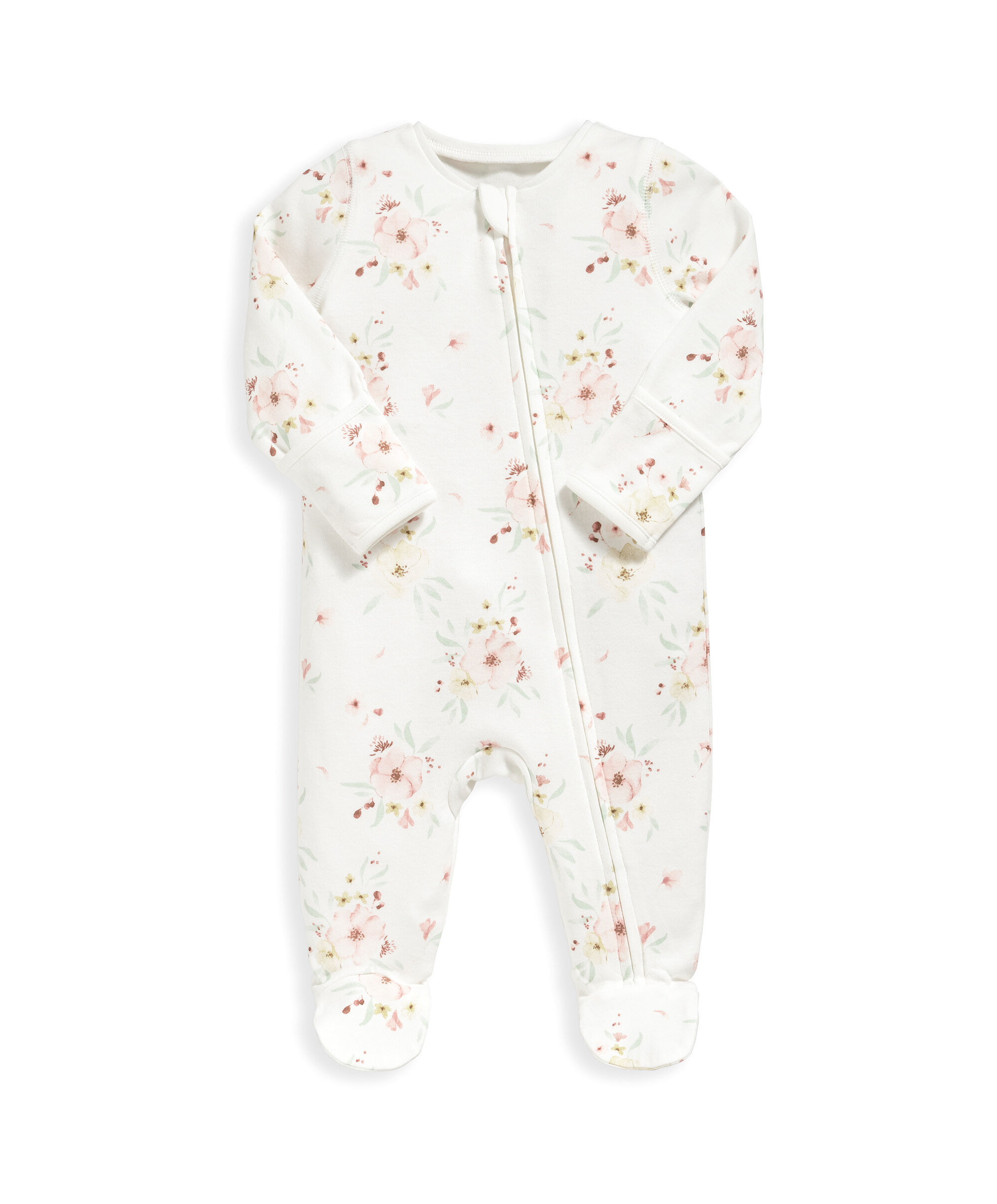 لباس الكل في واحد بسحّاب ونقشة زهور كبيرة image number 2