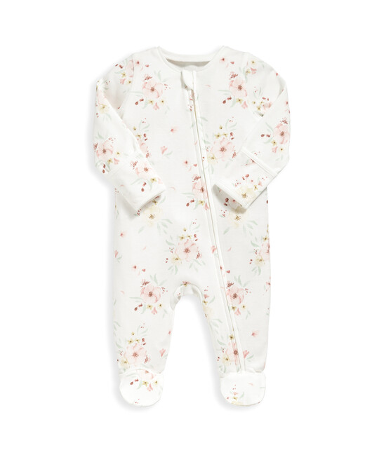 لباس الكل في واحد بسحّاب ونقشة زهور كبيرة لباس الكل في واحد بسحّاب ونقشة زهور كبيرة image number 2