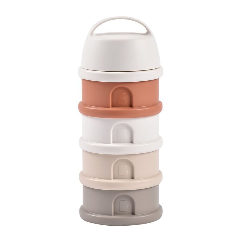 Beaba Formula Milk Container 4 Compartments&nbsp;&nbsp;Cotton White Terracotta